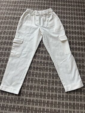 Babaton Off-White Cargo Pants with Elastic Waist
